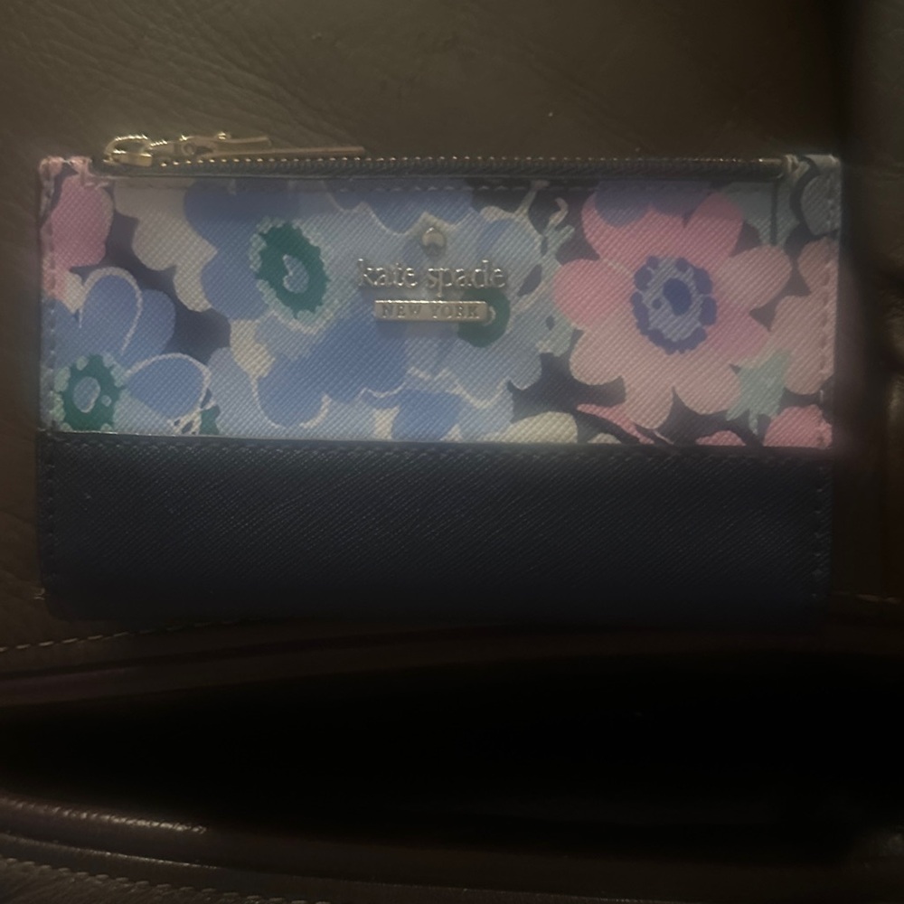 Kate Spade Blue and Pink Floral Wallet